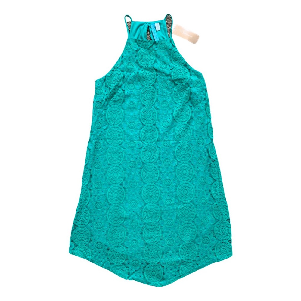 Francesca Collection Halter Mini Lace Dress
